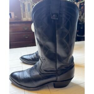 Texas Brand Men's Black Leather Western Cowboy Boots Style 5100 USA Made 10.5 D